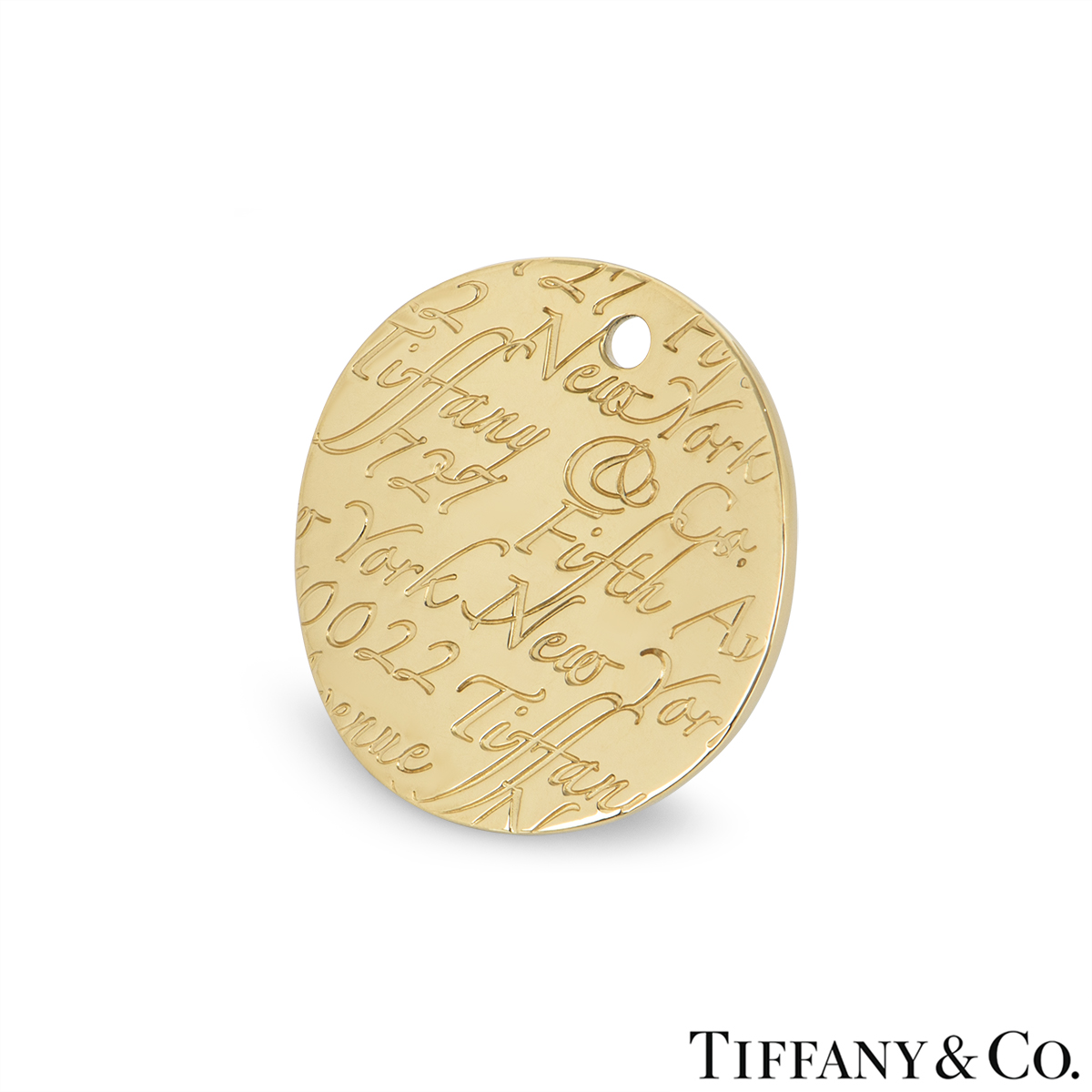 Tiffany & Co. Yellow Gold Round Notes Pendant